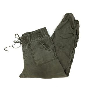 Anthropologie Hei Hei Army Green Cropped Pants